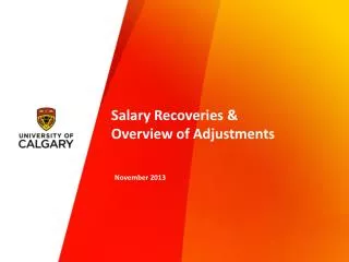 Salary Recoveries &amp; Overview of Adjustments