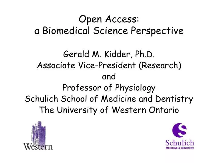 open access a biomedical science perspective