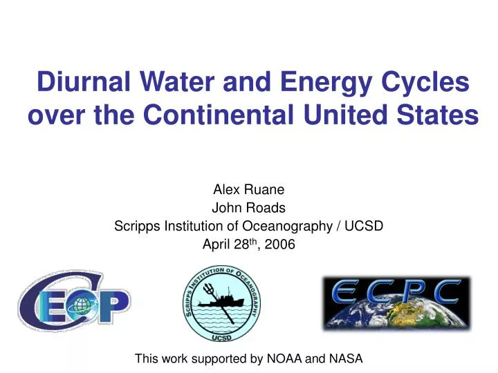 diurnal water and energy cycles over the continental united states