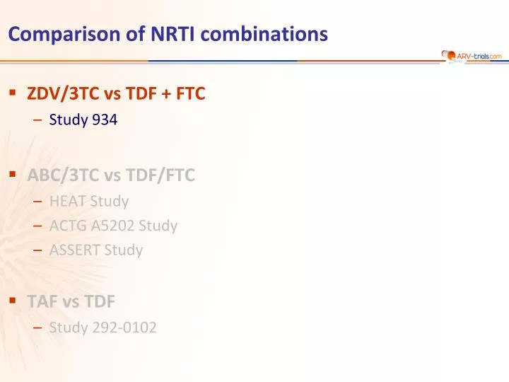 comparison of nrti combinations