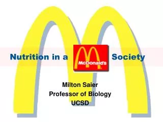 Nutrition in a Society