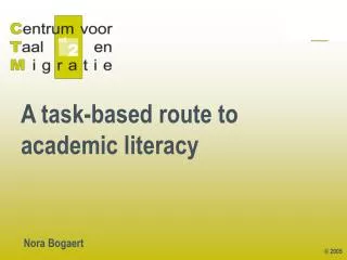 A task-based route to academic literacy