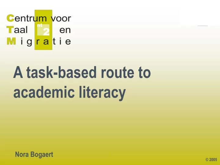 a task based route to academic literacy