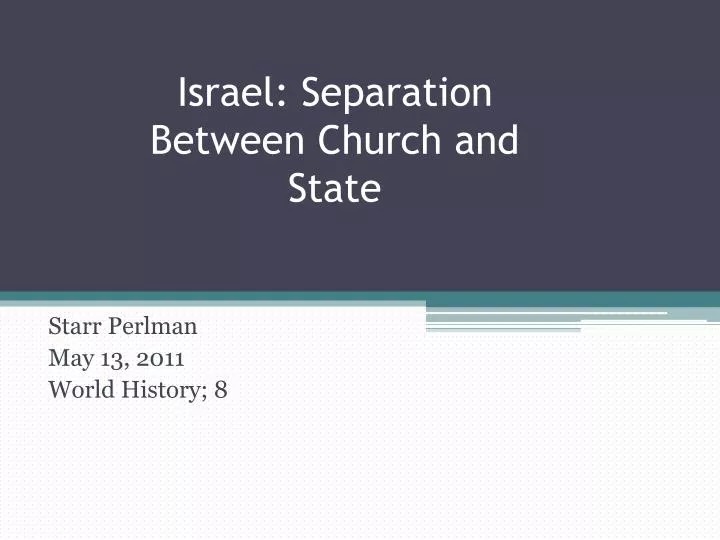 israel separation between church and state
