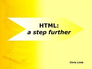 HTML: a step further