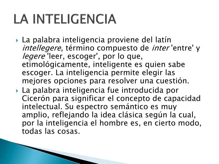 la inteligencia