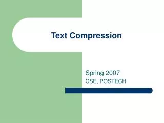 Text Compression