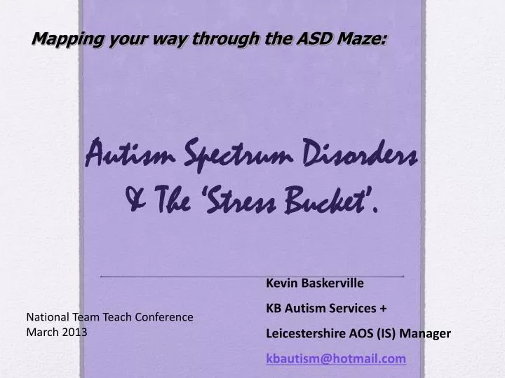 autism spectrum disorders the stress bucket