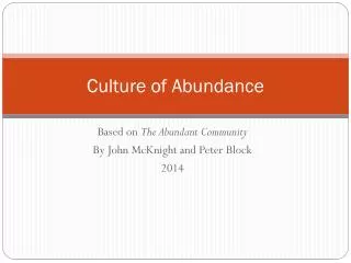 Culture of Abundance