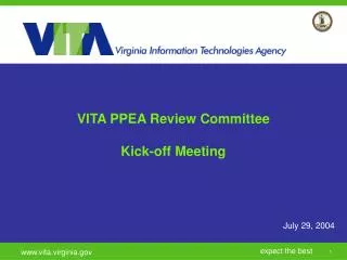 VITA PPEA Review Committee Kick-off Meeting