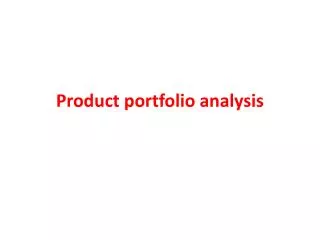 Product portfolio analysis