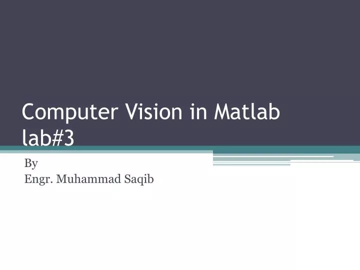 computer vision in matlab lab 3