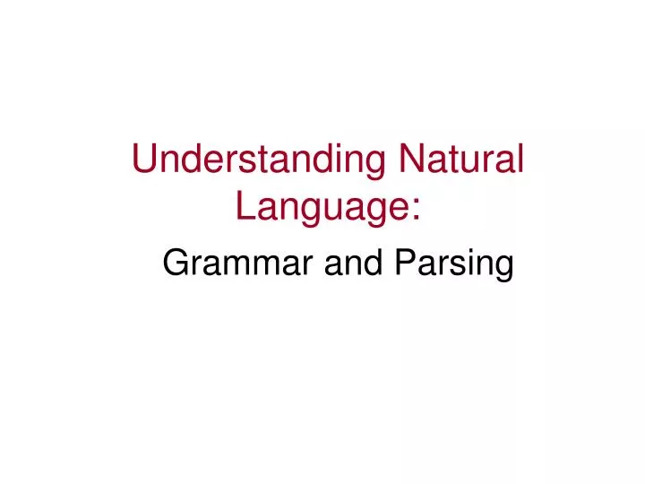 understanding natural language