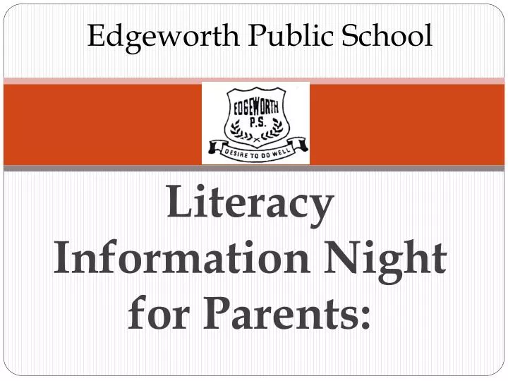 literacy information night for parents