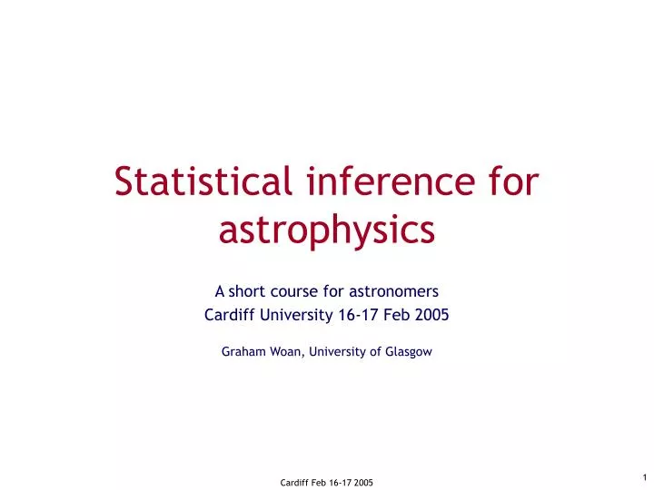 statistical inference for astrophysics