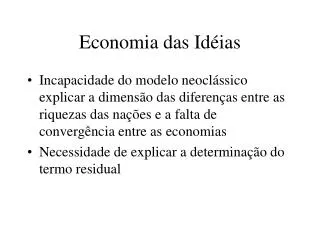 economia das id ias