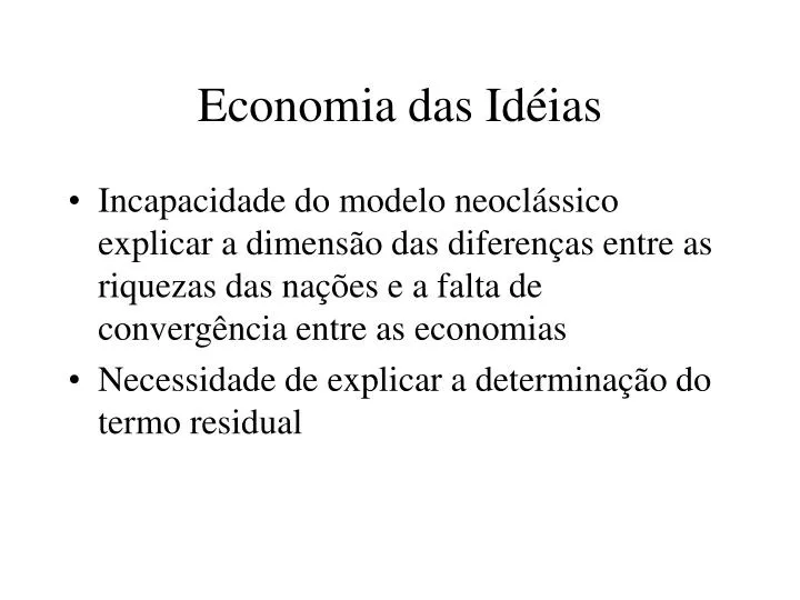 economia das id ias