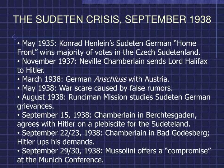the sudeten crisis september 1938