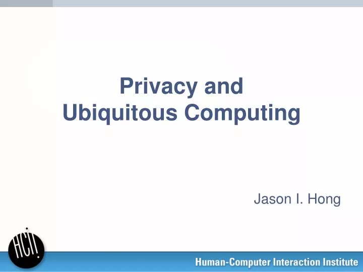privacy and ubiquitous computing