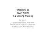 Welcome to TCAP-Alt PA K-2 Scoring Training - slide 1