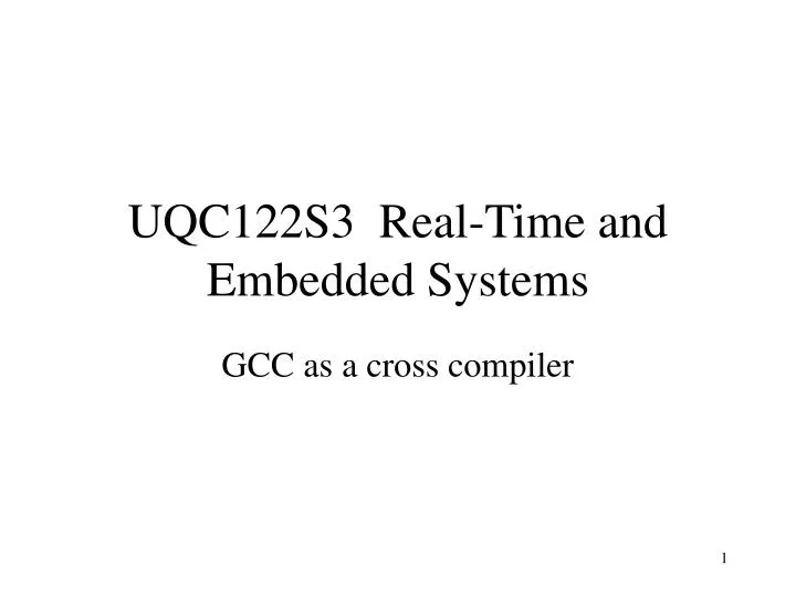uqc122s3 real time and embedded systems
