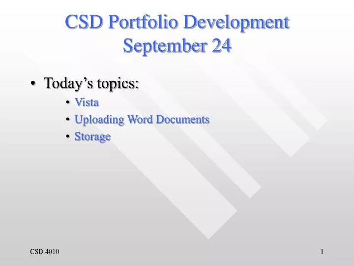 csd portfolio development september 24