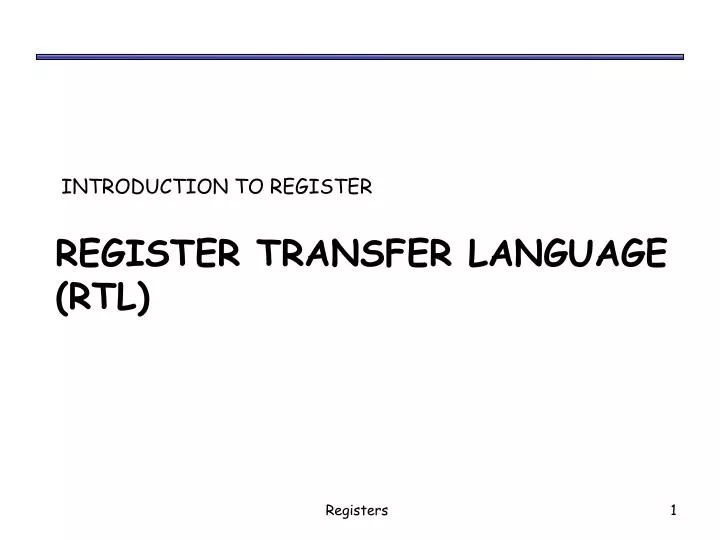 register transfer language rtl