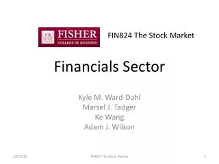 FIN824 The Stock Market Financials Sector