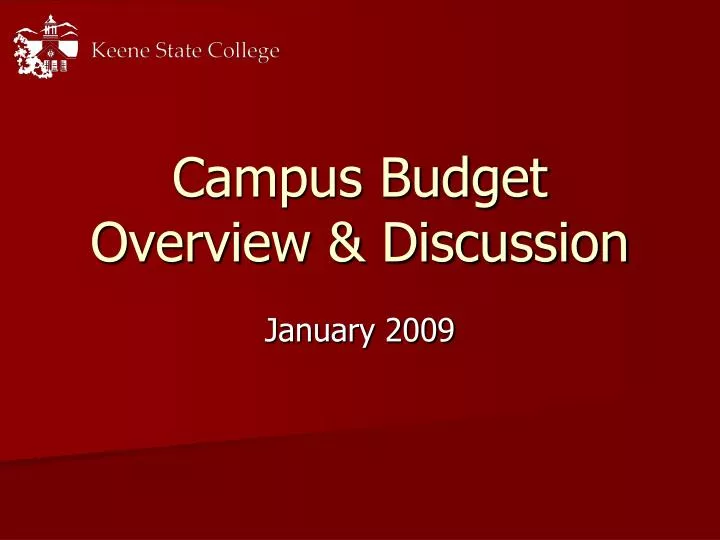 campus budget overview discussion
