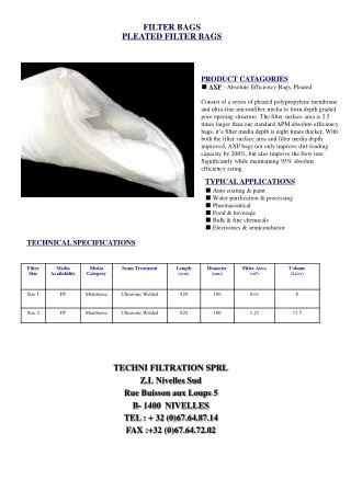 PRODUCT CATAGORIES ? AXP - Absolute Efficiency Bags, Pleated