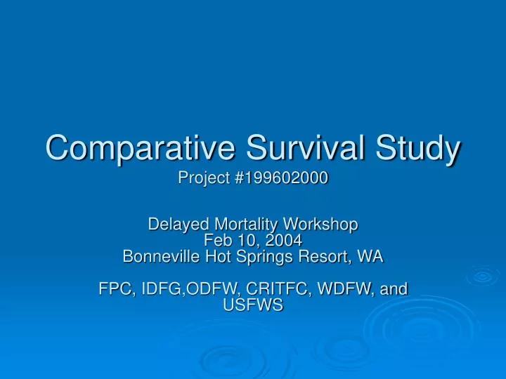 comparative survival study project 199602000