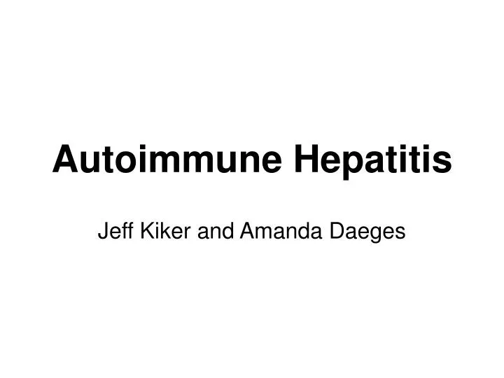 autoimmune hepatitis