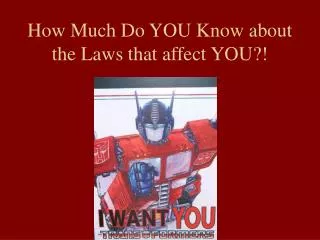 How Much Do YOU Know about the Laws that affect YOU?!