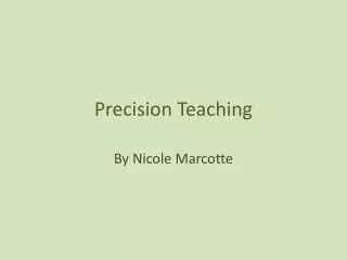 Precision Teaching