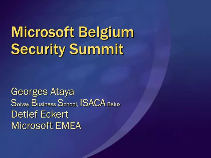 microsoft belgium security summit