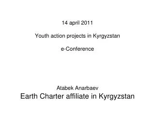 Earth Charter affiliate in Kyrgyzstan