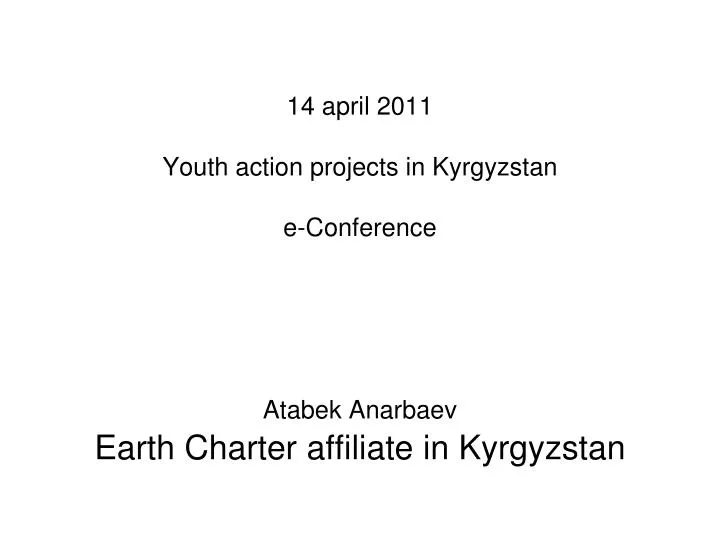 earth charter affiliate in kyrgyzstan