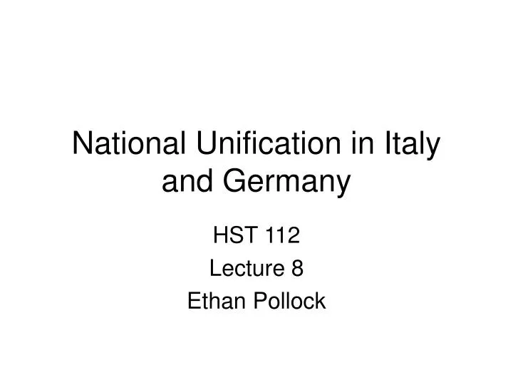 national unification in italy and germany