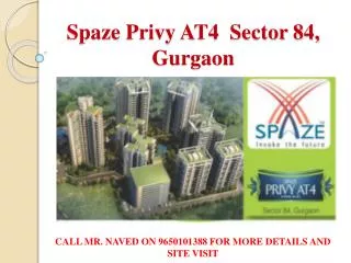 2/3/4 bhk apartments Spaze privy at4 apartments sector 84 gu