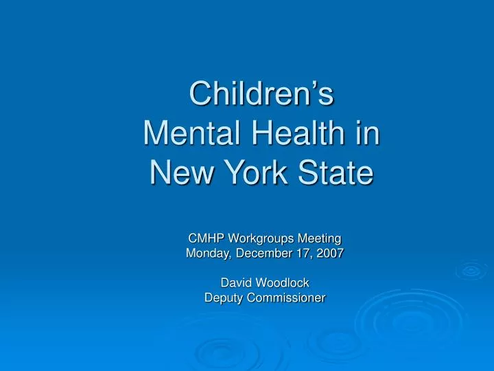 children s mental health in new york state