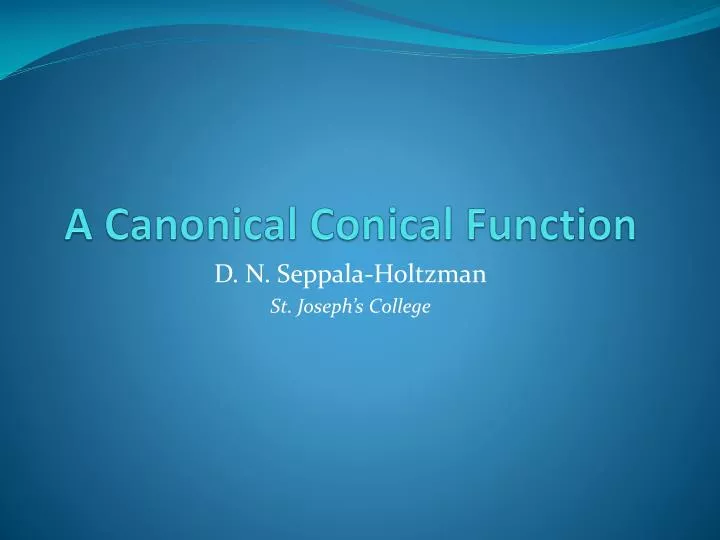 a canonical conical function