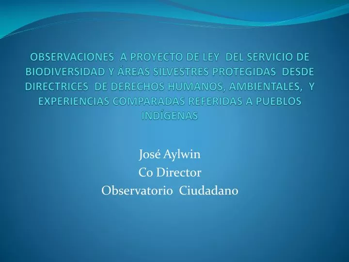 jos aylwin co director observatorio ciudadano