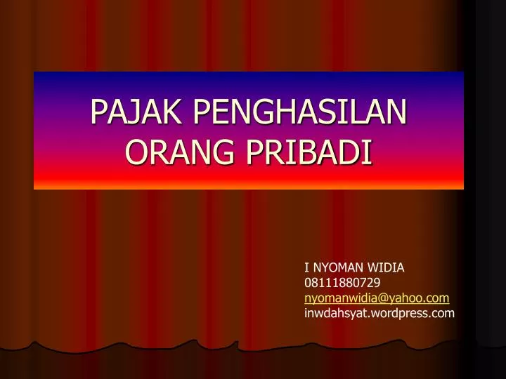 pajak penghasilan orang pribadi