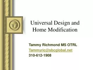 Universal Design and Home Modification