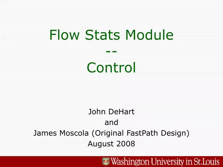 flow stats module control