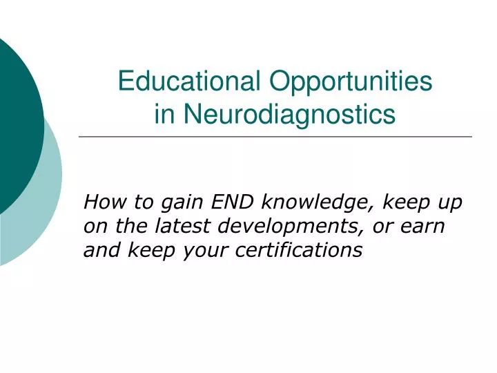 educational opportunities in neurodiagnostics