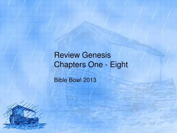 review genesis chapters one eight