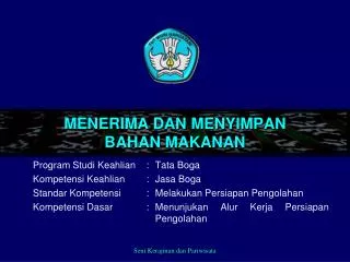 menerima dan menyimpan bahan makanan