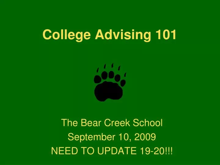 college advising 101