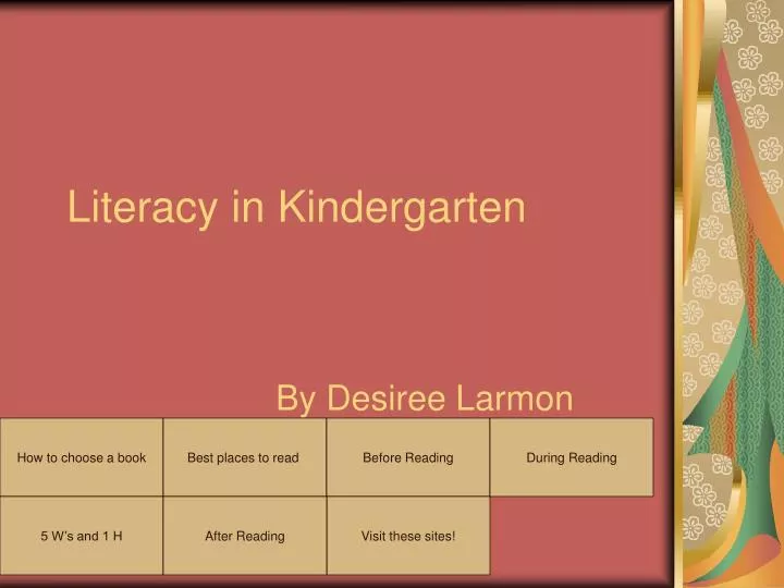 literacy in kindergarten